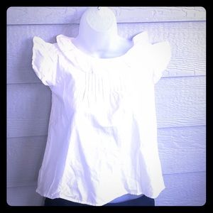 Cream flutter sleeve top by H&M